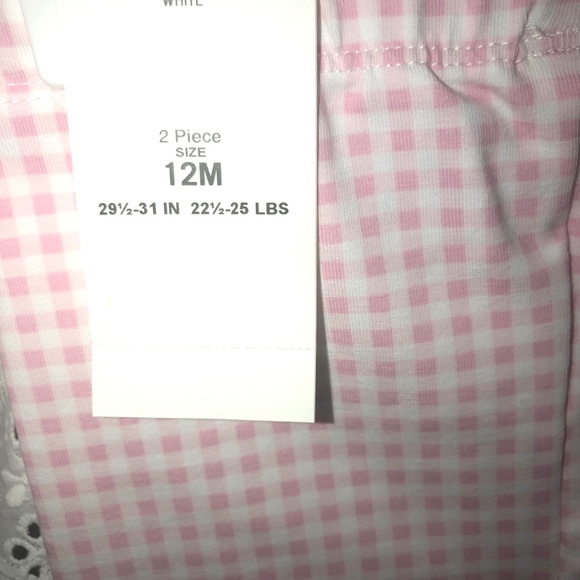 RALPH LAUREN EYELET TUNIC & PINK GINGHAM LEGGINGS - Picture 5 of 5